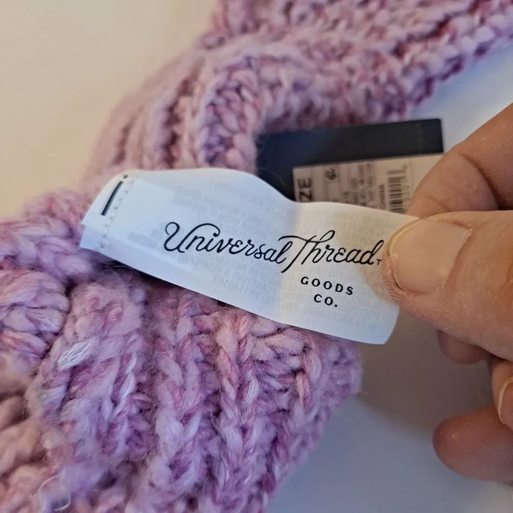 Universal Thread Women's Mittens Knit Pink One Size